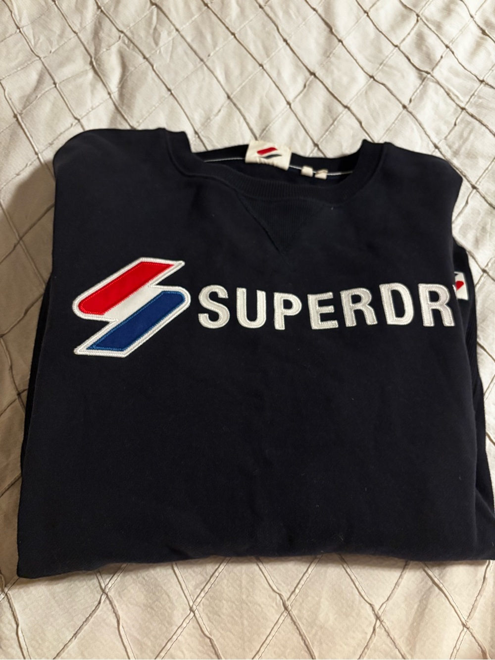 Superdry Navy Crewneck Sweatshirt with Red & Blue Logo
